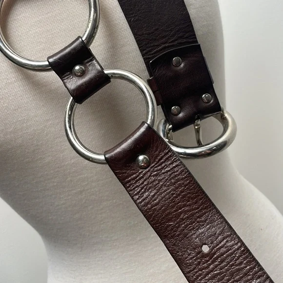 FRANCESCO BIASIA LEATHER & METAL RING BELT Francesco Biasia Patent Leather Belt - Black Belts  main image 3